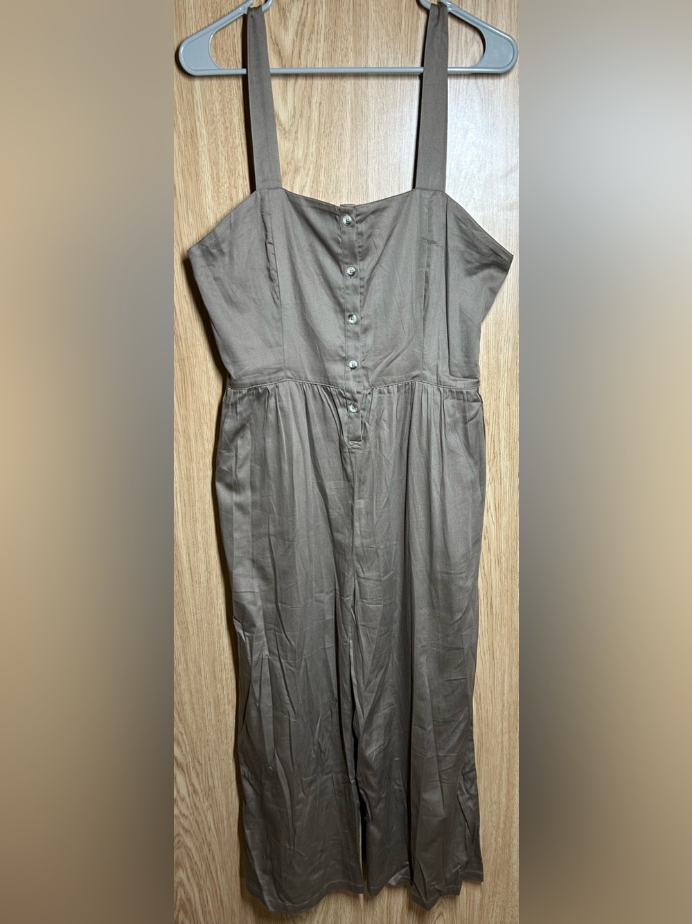Kate Quinn Women's Size L Brown Gauze Wide-Leg 100% Organic Cotton Jumpsuit NWT